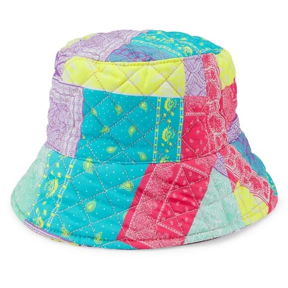 NWT JOCELYN Quilted Bucket Hat Colorful Cotton Bandana Print One Size - Picture 1 of 7